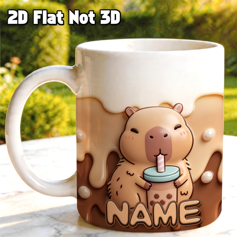 Coffee Tea Name - Customized Name Milk Tea Brown Dolphin